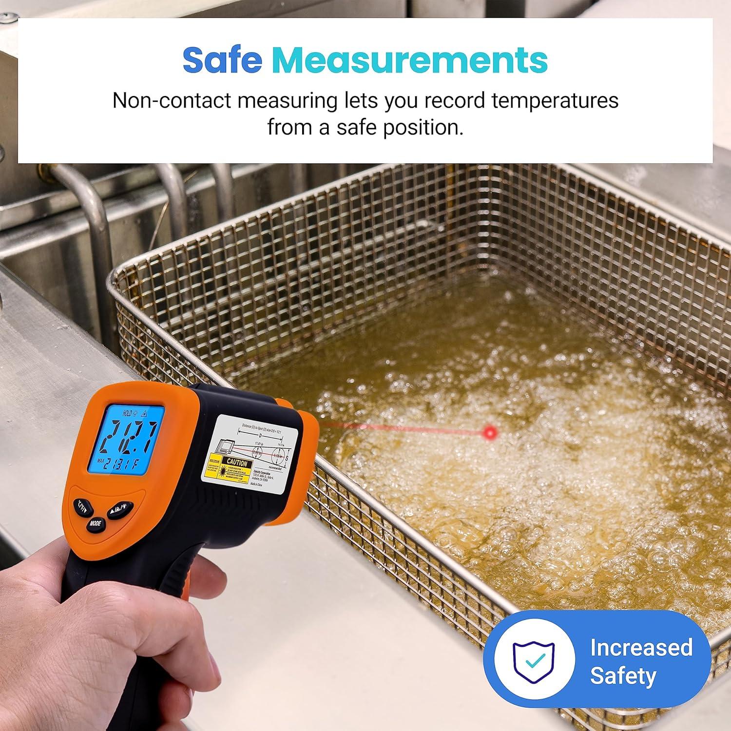 imageEtekcity Infrared Thermometer Upgrade 774 Heat Temperature Temp Gun for Cooking Laser IR Surface Tool for Pizza Griddle Grill HVAC Engine Accessories 58F to 842F BlueOrange