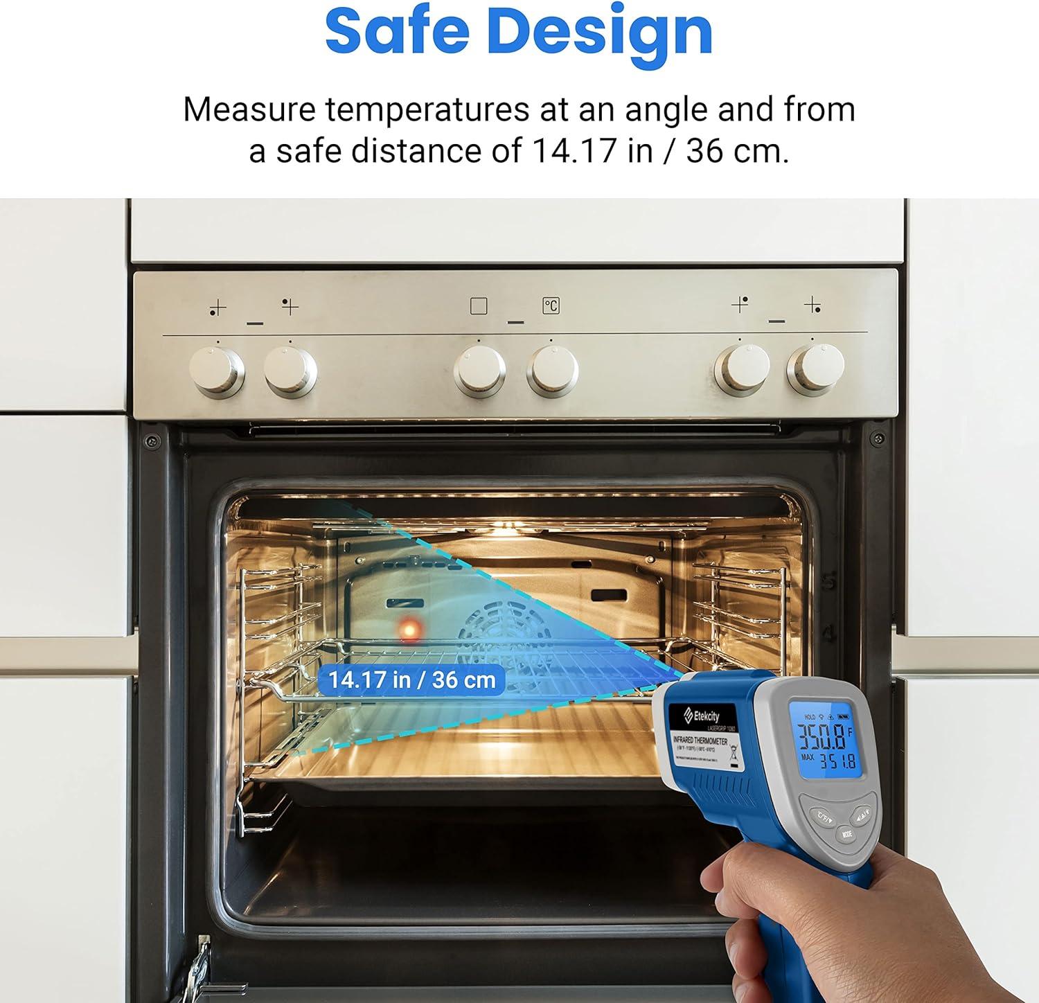 imageEtekcity Infrared Thermometer Upgrade 774 Heat Temperature Temp Gun for Cooking Laser IR Surface Tool for Pizza Griddle Grill HVAC Engine Accessories 58F to 842F BlueBlue
