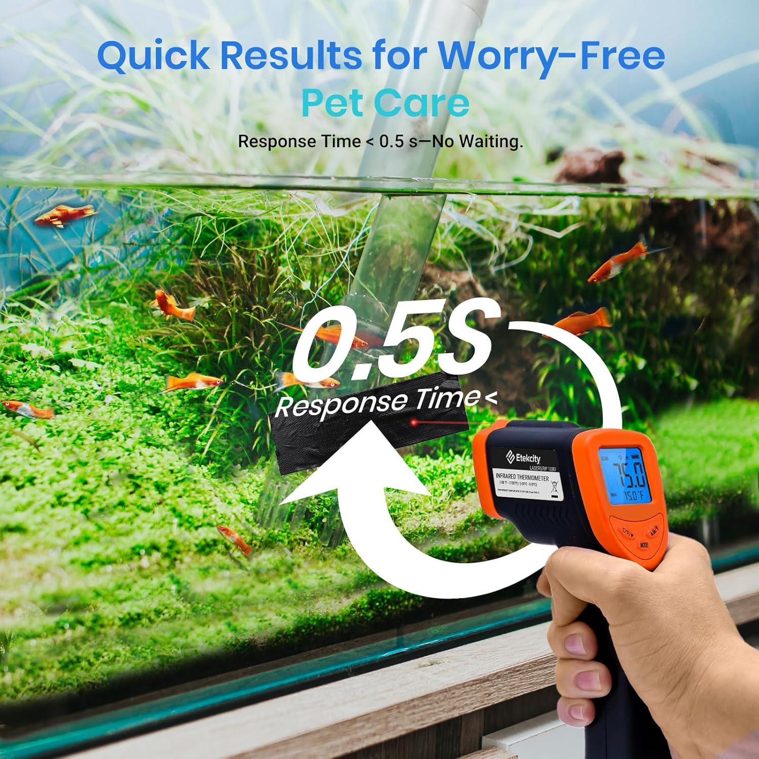 imageEtekcity Infrared Thermometer Upgrade 774 Heat Temperature Temp Gun for Cooking Laser IR Surface Tool for Pizza Griddle Grill HVAC Engine Accessories 58F to 842F BlueOrange