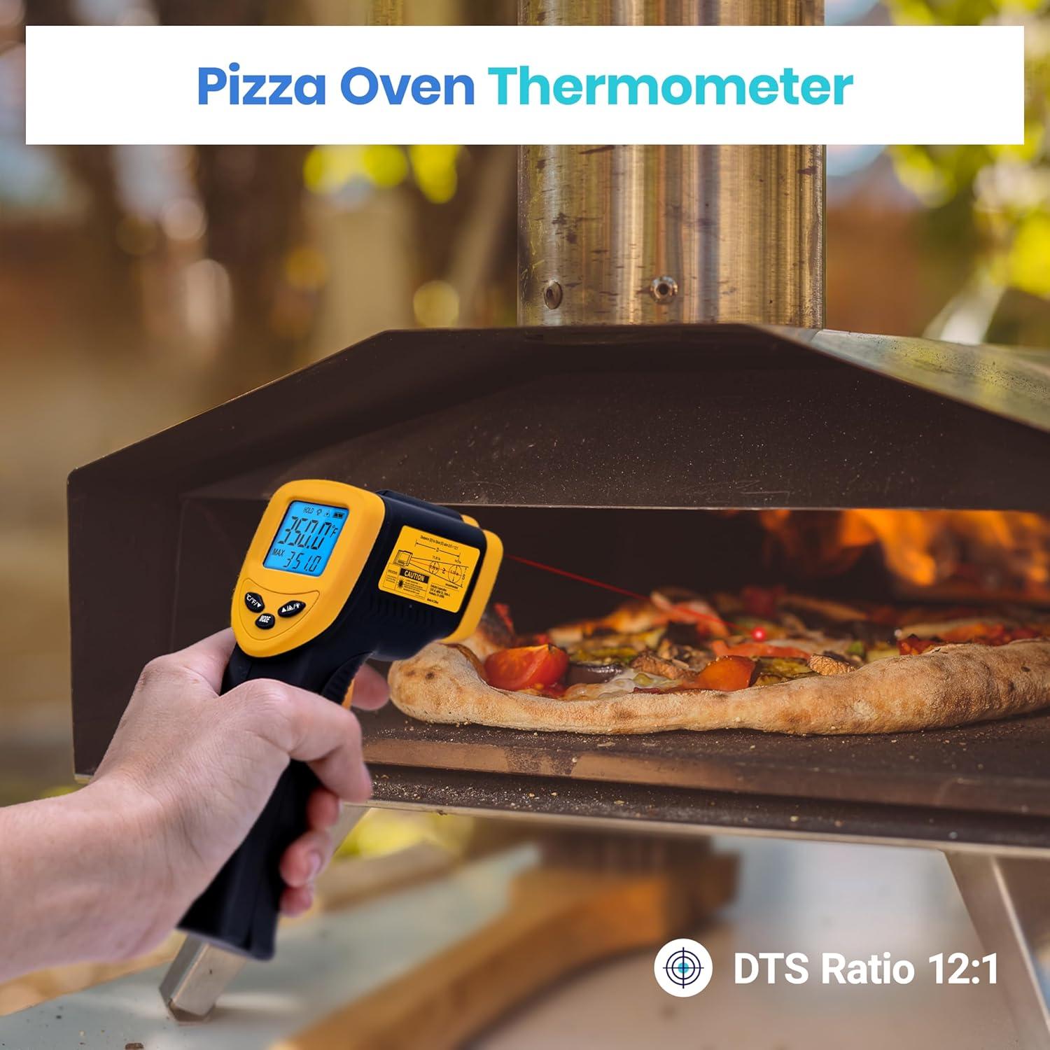 imageEtekcity Infrared Thermometer Upgrade 774 Heat Temperature Temp Gun for Cooking Laser IR Surface Tool for Pizza Griddle Grill HVAC Engine Accessories 58F to 842F BlueLight Yellow