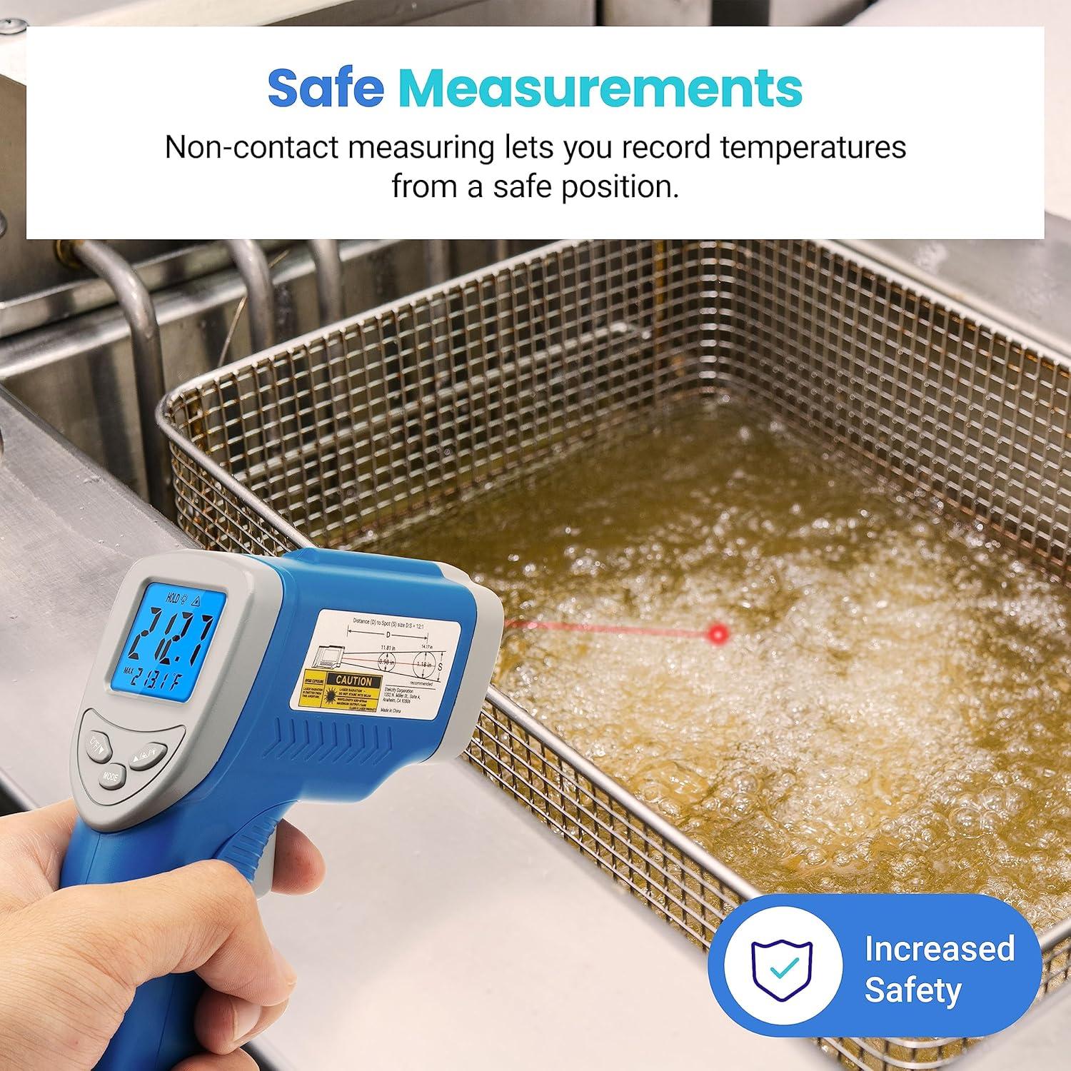 imageEtekcity Infrared Thermometer Upgrade 774 Heat Temperature Temp Gun for Cooking Laser IR Surface Tool for Pizza Griddle Grill HVAC Engine Accessories 58F to 842F BlueBlue