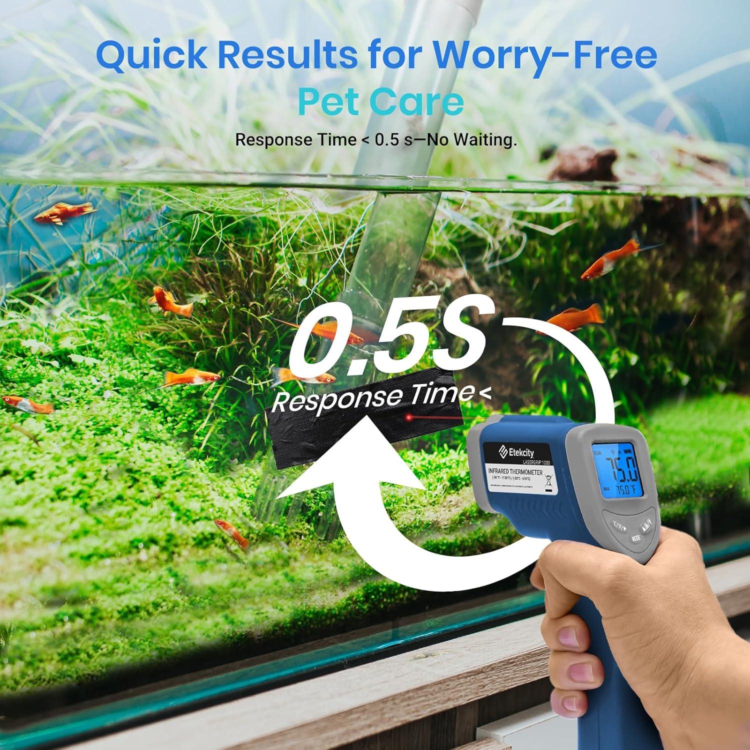 imageEtekcity Infrared Thermometer Upgrade 774 Heat Temperature Temp Gun for Cooking Laser IR Surface Tool for Pizza Griddle Grill HVAC Engine Accessories 58F to 842F BlueBlue