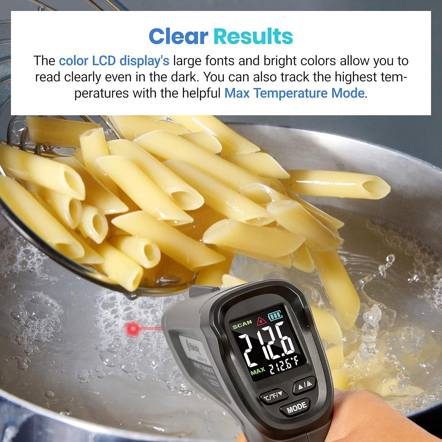 imageEtekcity Infrared Thermometer Upgrade 774 Heat Temperature Temp Gun for Cooking Laser IR Surface Tool for Pizza Griddle Grill HVAC Engine Accessories 58F to 842F BlueGray
