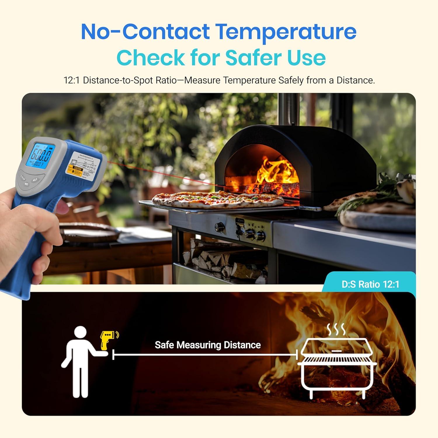 imageEtekcity Infrared Thermometer Upgrade 774 Heat Temperature Temp Gun for Cooking Laser IR Surface Tool for Pizza Griddle Grill HVAC Engine Accessories 58F to 842F BlueBlue