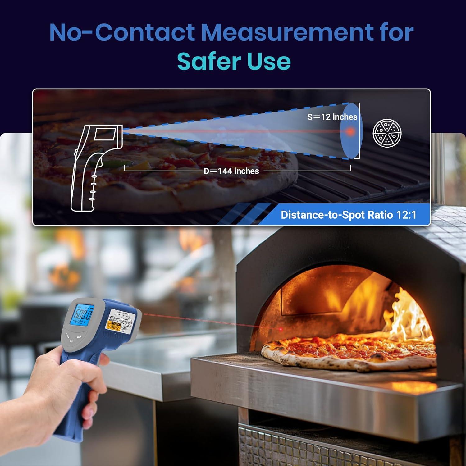imageEtekcity Infrared Thermometer Upgrade 774 Heat Temperature Temp Gun for Cooking Laser IR Surface Tool for Pizza Griddle Grill HVAC Engine Accessories 58F to 842F BlueBlue