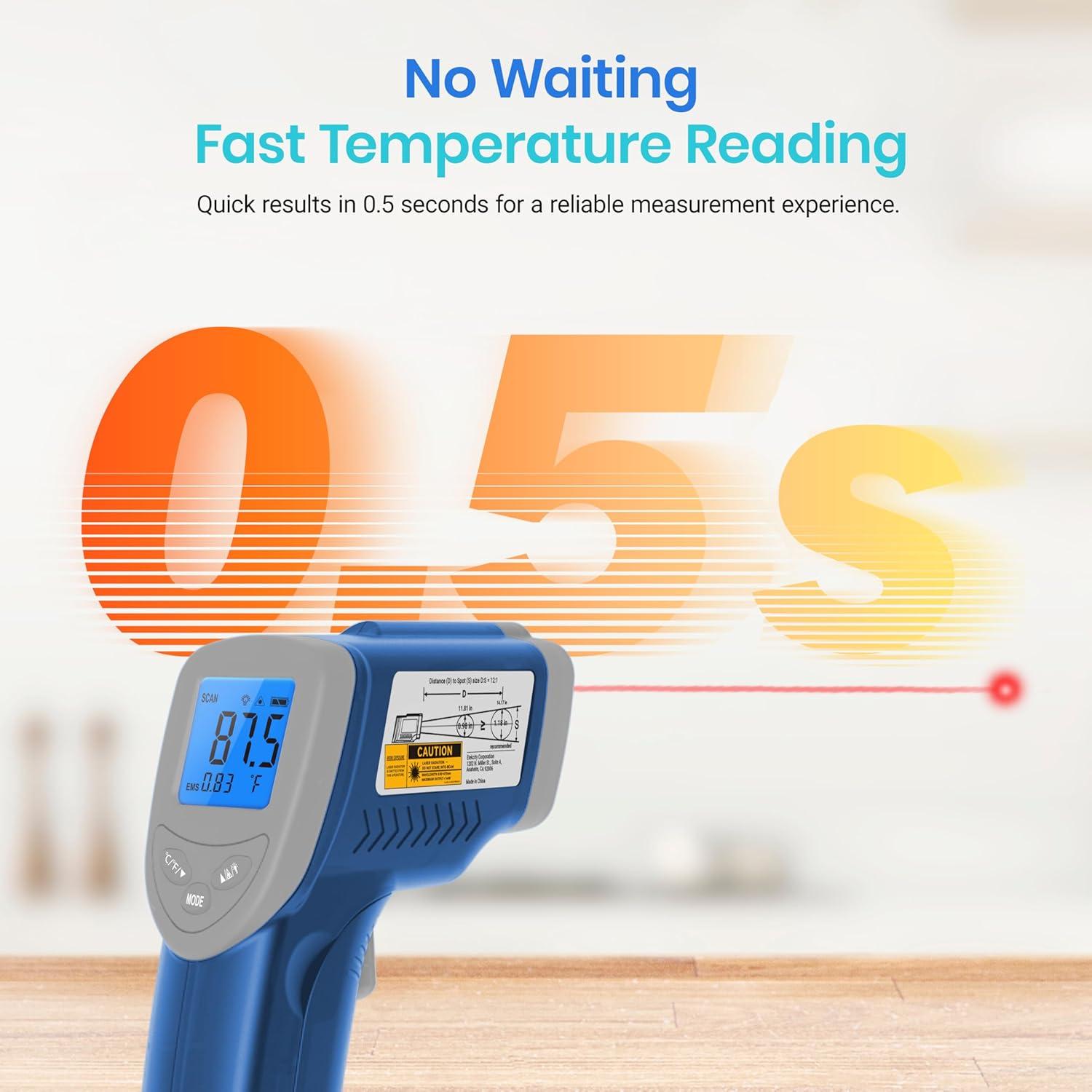 imageEtekcity Infrared Thermometer Upgrade 774 Heat Temperature Temp Gun for Cooking Laser IR Surface Tool for Pizza Griddle Grill HVAC Engine Accessories 58F to 842F BlueBlue