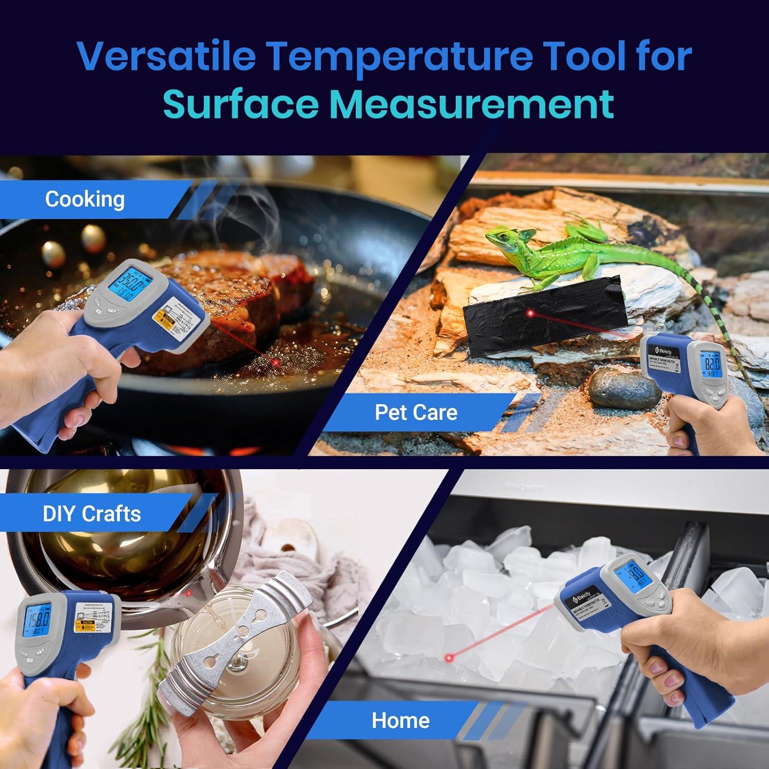 imageEtekcity Infrared Thermometer Upgrade 774 Heat Temperature Temp Gun for Cooking Laser IR Surface Tool for Pizza Griddle Grill HVAC Engine Accessories 58F to 842F BlueBlue