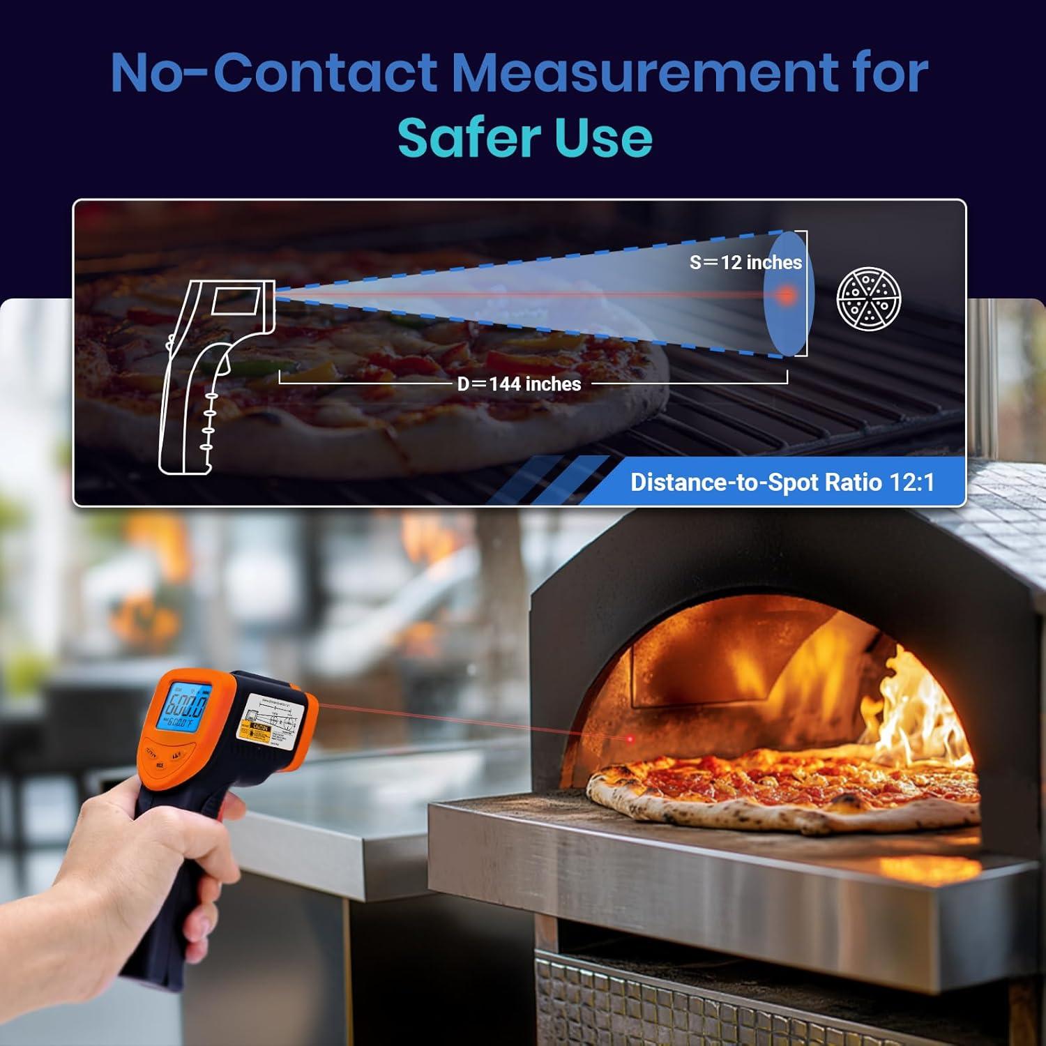 imageEtekcity Infrared Thermometer Upgrade 774 Heat Temperature Temp Gun for Cooking Laser IR Surface Tool for Pizza Griddle Grill HVAC Engine Accessories 58F to 842F BlueOrange
