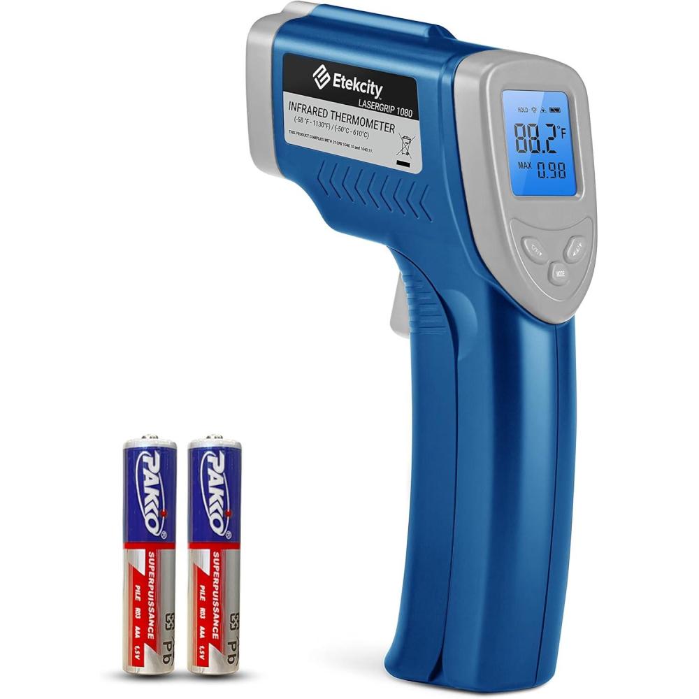 imageEtekcity Infrared Thermometer Upgrade 774 Heat Temperature Temp Gun for Cooking Laser IR Surface Tool for Pizza Griddle Grill HVAC Engine Accessories 58F to 842F BlueBlue