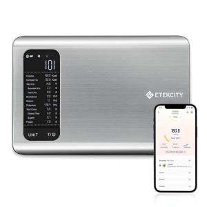 Etekcity Smart Food Kitchen Scale with Nutritional Calculator, Free App with 19 Nutrients Tracking, Calorie, Marco, Digital grams and ounces for weight loss, Premium Stainless Steel, 11lb(Stainless Steel 1)