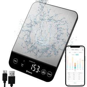 Etekcity Smart Food Kitchen Scale with Nutritional Calculator, Free App with 19 Nutrients Tracking, Calorie, Marco, Digital grams and ounces for weight loss, Premium Stainless Steel, 11lb(Luminary Stainless Steel)