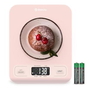 Etekcity Smart Food Kitchen Scale with Nutritional Calculator, Free App with 19 Nutrients Tracking, Calorie, Marco, Digital grams and ounces for weight loss, Premium Stainless Steel, 11lb(Pink)