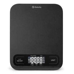 Etekcity Smart Food Kitchen Scale with Nutritional Calculator, Free App with 19 Nutrients Tracking, Calorie, Marco, Digital grams and ounces for weight loss, Premium Stainless Steel, 11lb(Black)