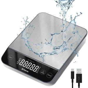 Etekcity Smart Food Kitchen Scale with Nutritional Calculator, Free App with 19 Nutrients Tracking, Calorie, Marco, Digital grams and ounces for weight loss, Premium Stainless Steel, 11lb(Stainless Steel-Silver)