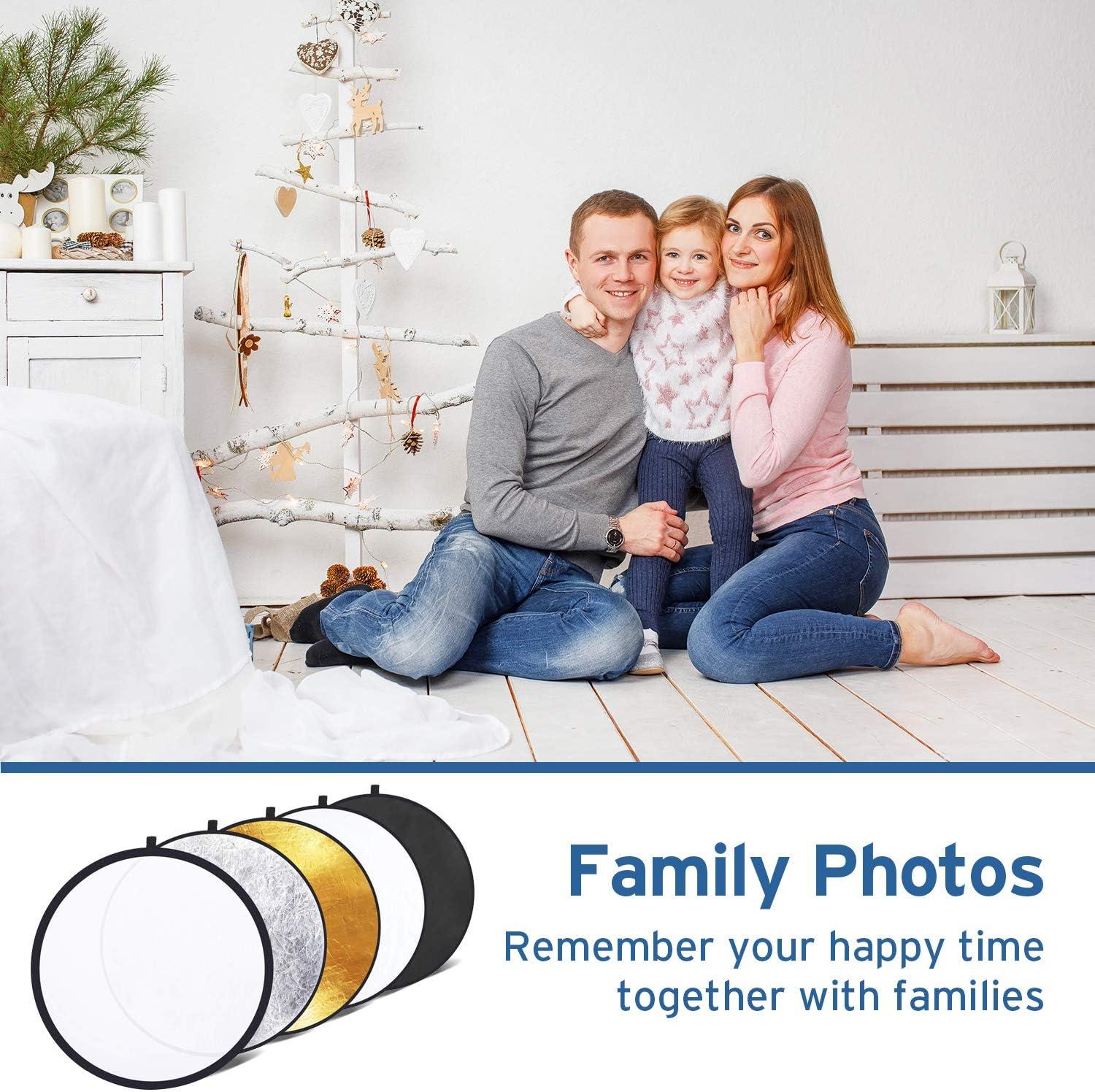 imageEtekcity 43 110cm 5in1 Photography Reflector MultiDisc Light Reflectors for Photography Collapsible with Bag Translucent Silver Gold White and Black24 Inch