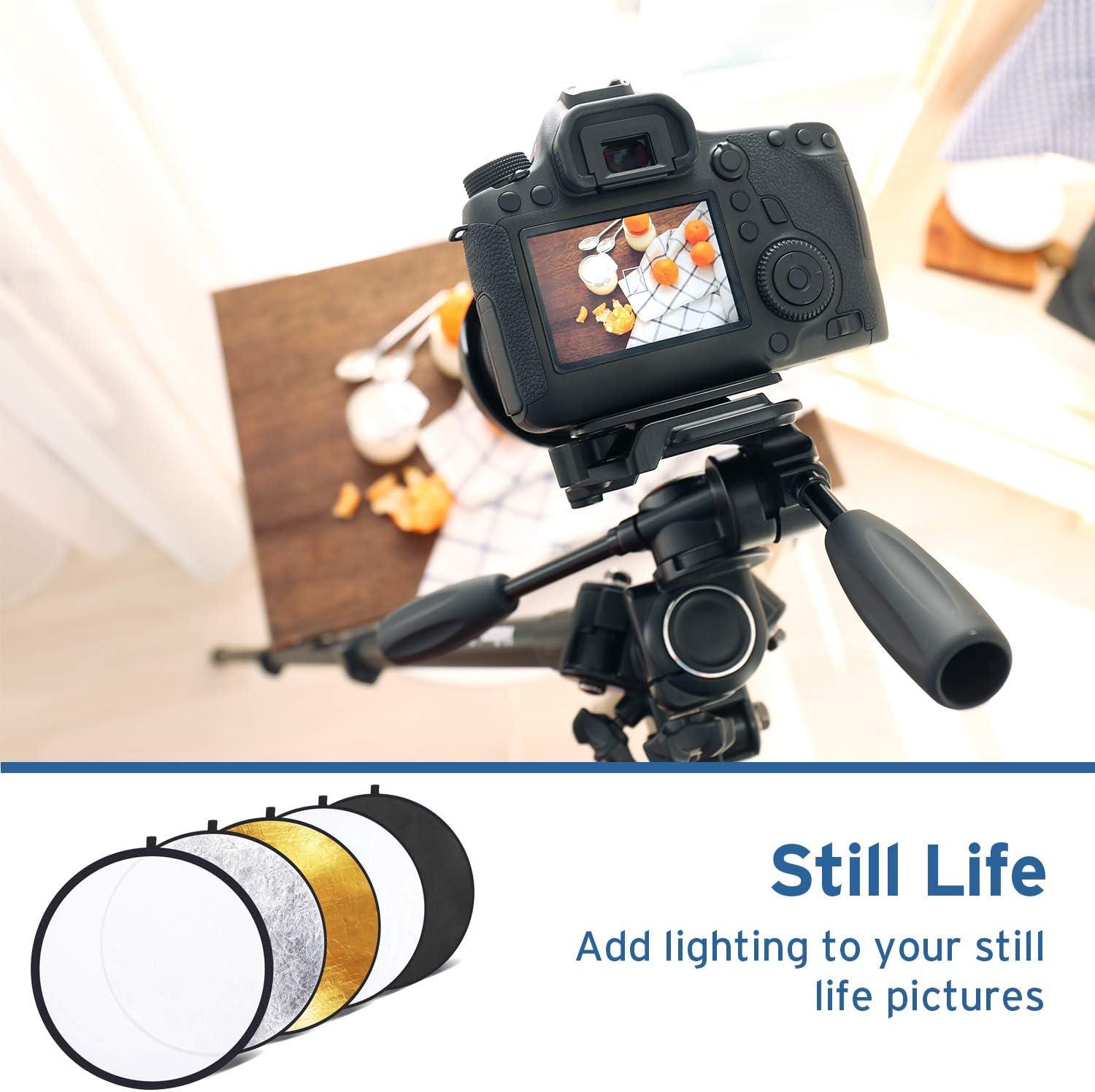 imageEtekcity 43 110cm 5in1 Photography Reflector MultiDisc Light Reflectors for Photography Collapsible with Bag Translucent Silver Gold White and Black43 Inch