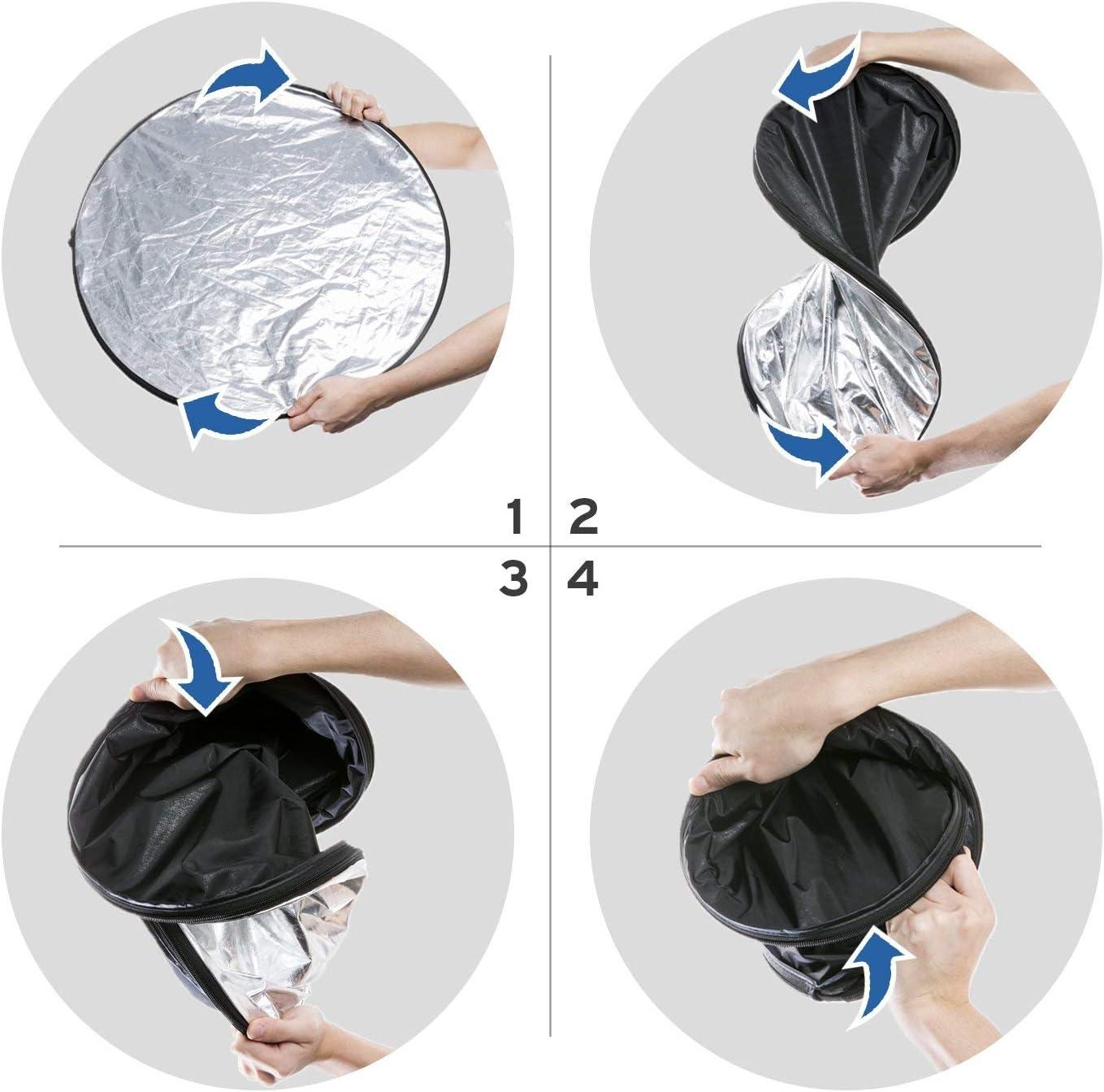 imageEtekcity 43 110cm 5in1 Photography Reflector MultiDisc Light Reflectors for Photography Collapsible with Bag Translucent Silver Gold White and Black43 Inch