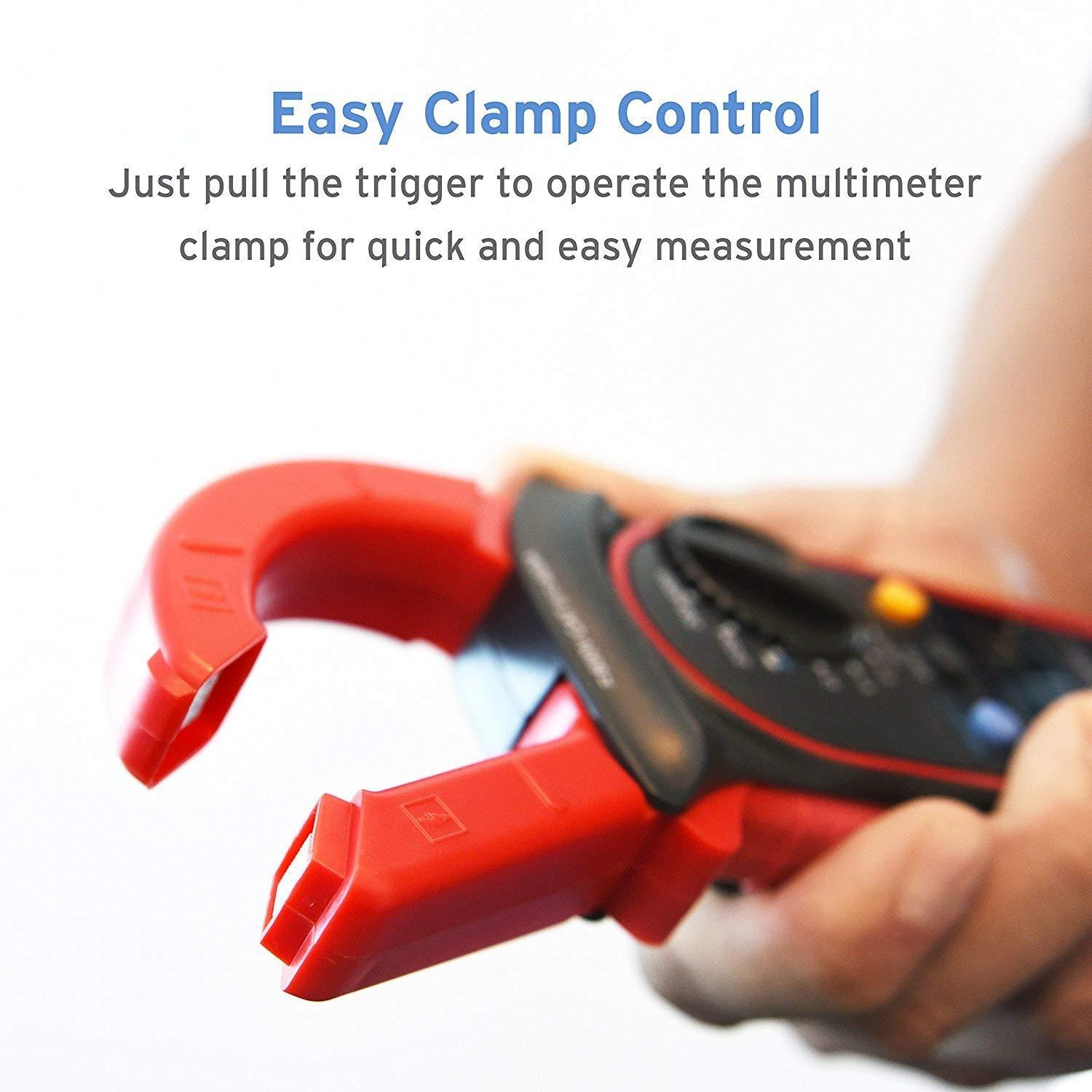 imageEtekcity Digital Clamp Meter Multimeter AC Current and ACDC Voltage Tester with Amp Volt Ohm Continuity Diode and Resistance Test AutoRanging Red MSRC600