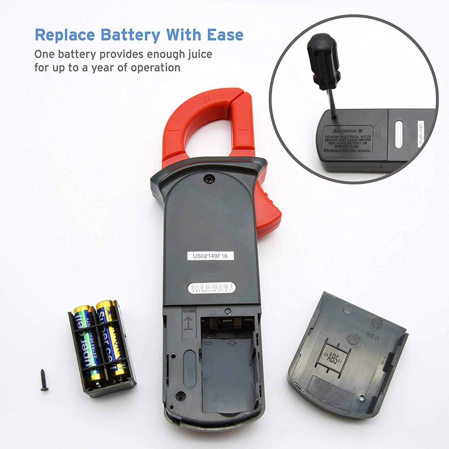 imageEtekcity Digital Clamp Meter Multimeter AC Current and ACDC Voltage Tester with Amp Volt Ohm Continuity Diode and Resistance Test AutoRanging Red MSRC600