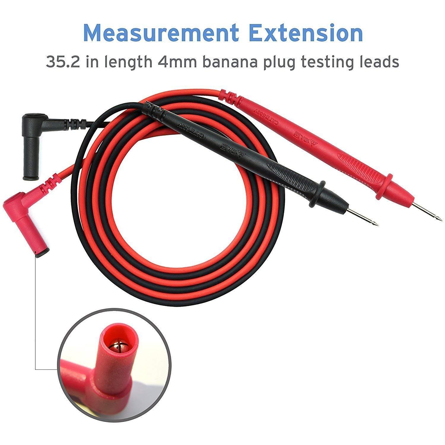 imageEtekcity Digital Clamp Meter Multimeter AC Current and ACDC Voltage Tester with Amp Volt Ohm Continuity Diode and Resistance Test AutoRanging Red MSRC600