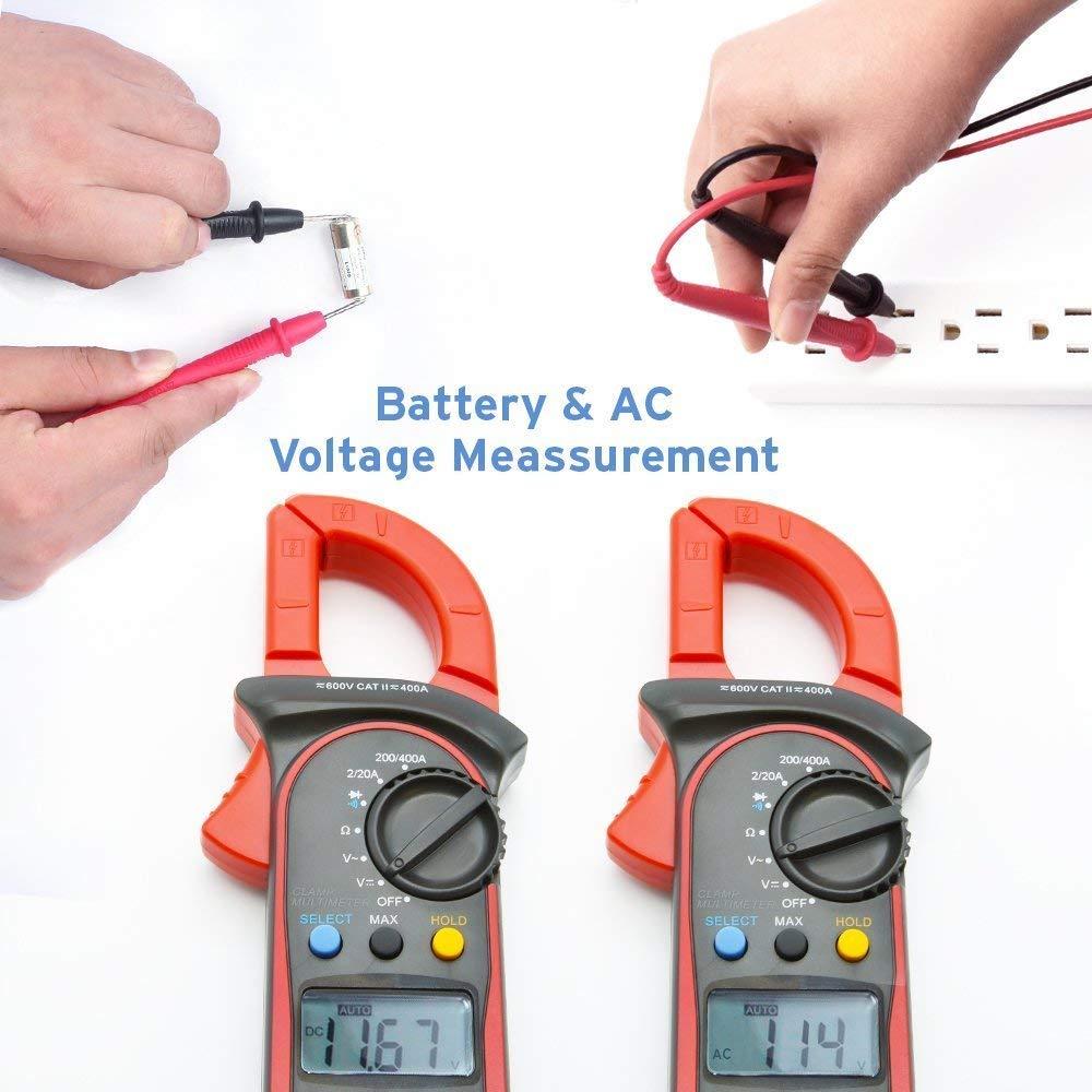 imageEtekcity Digital Clamp Meter Multimeter AC Current and ACDC Voltage Tester with Amp Volt Ohm Continuity Diode and Resistance Test AutoRanging Red MSRC600