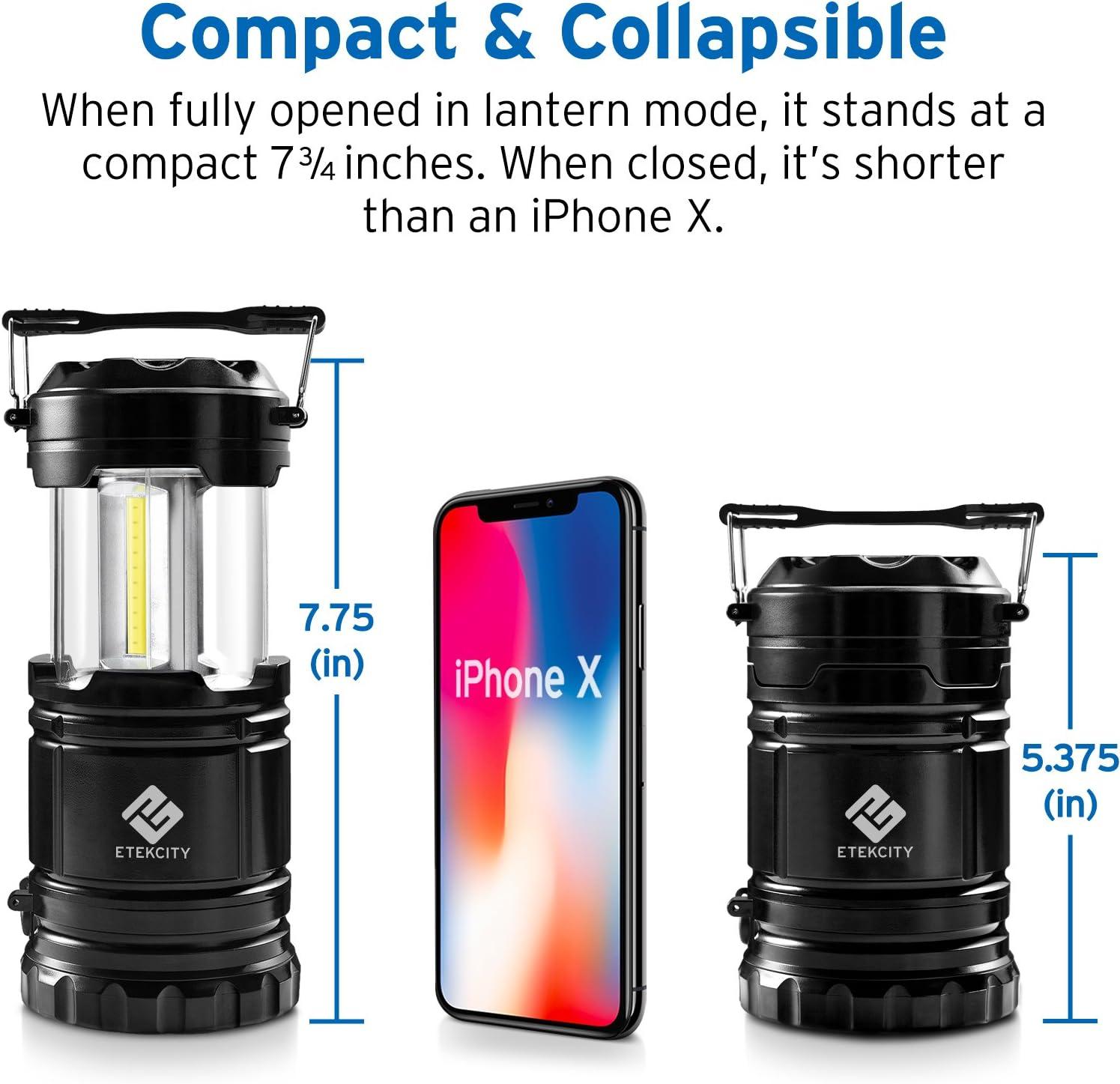 imageEtekcity LED Camping Lantern for Emergency Light Hurricane Supplies Lanterns for Survival Kits Power Outages Battery Powered Operated Lanterns Lamp Camping Gear Accessories 2 Pack