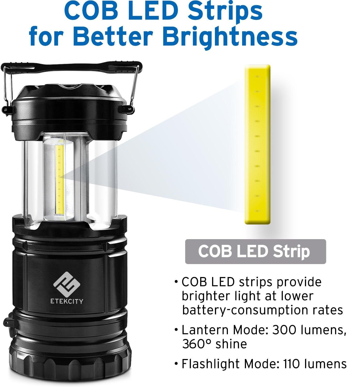 imageEtekcity LED Camping Lantern for Emergency Light Hurricane Supplies Lanterns for Survival Kits Power Outages Battery Powered Operated Lanterns Lamp Camping Gear Accessories 2 Pack