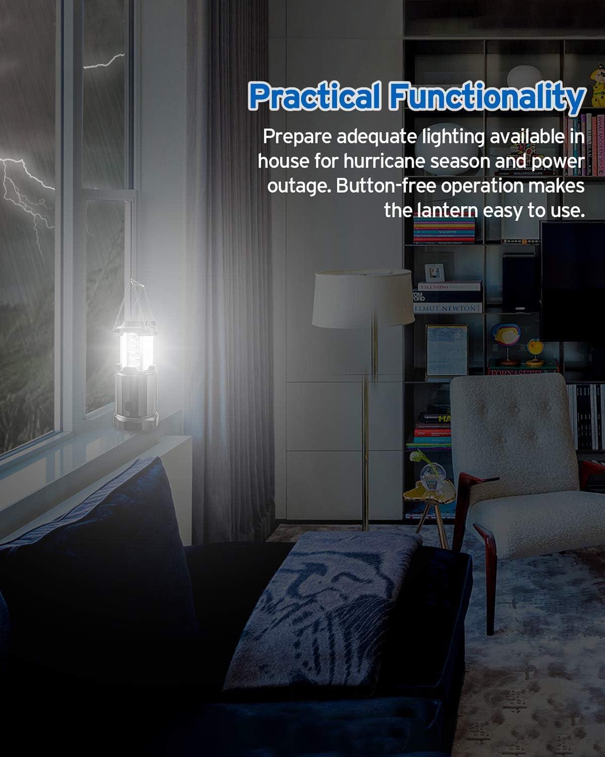 imageEtekcity LED Camping Lantern for Emergency Light Hurricane Supplies Lanterns for Survival Kits Power Outages Battery Powered Operated Lanterns Lamp Camping Gear Accessories 4 Pack