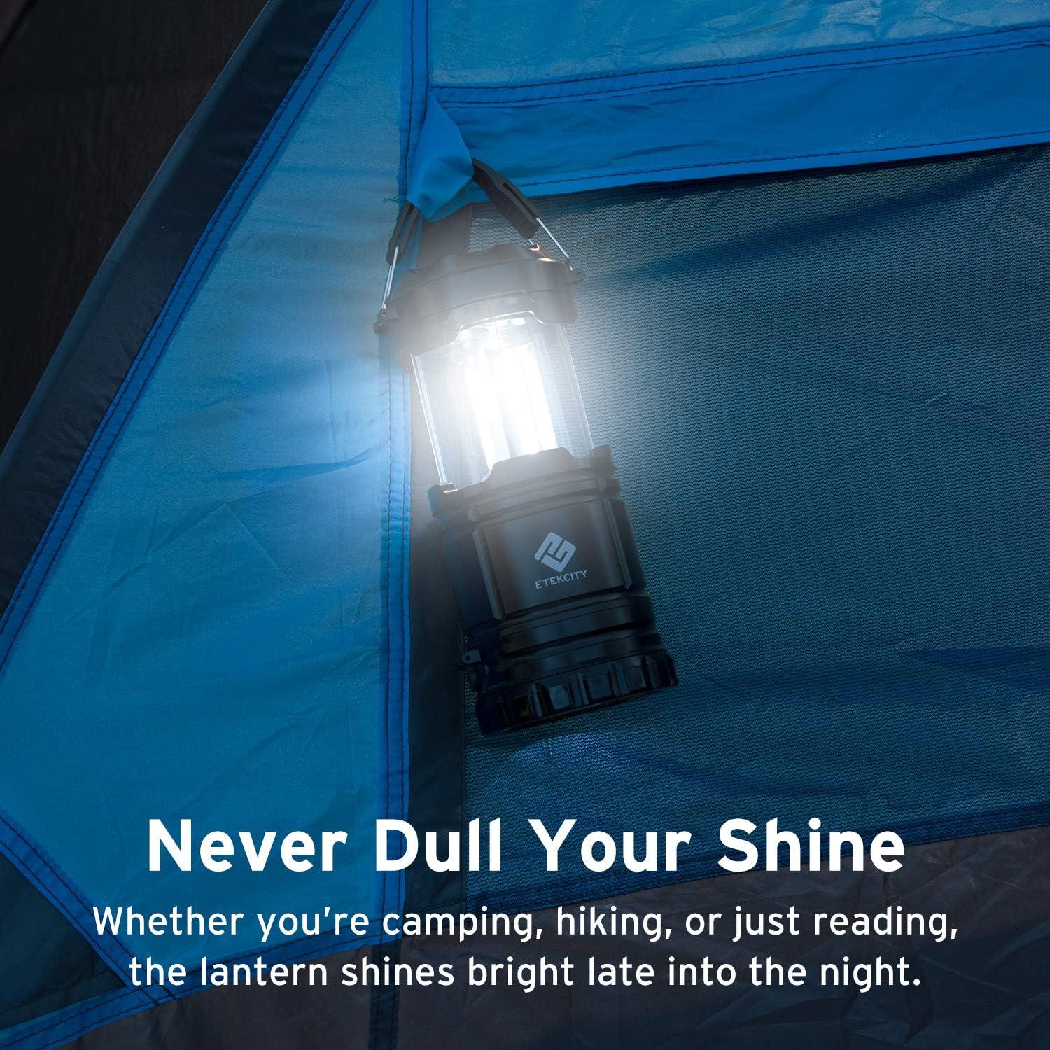 imageEtekcity LED Camping Lantern for Emergency Light Hurricane Supplies Lanterns for Survival Kits Power Outages Battery Powered Operated Lanterns Lamp Camping Gear Accessories 2 Pack