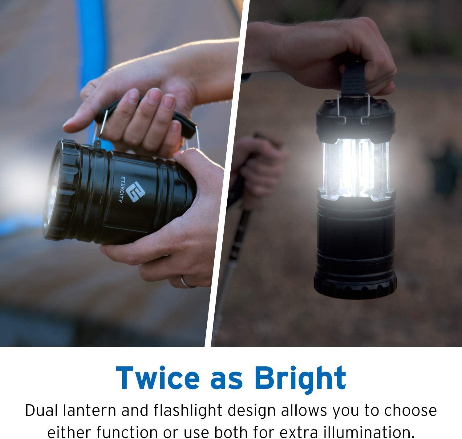 imageEtekcity LED Camping Lantern for Emergency Light Hurricane Supplies Lanterns for Survival Kits Power Outages Battery Powered Operated Lanterns Lamp Camping Gear Accessories 2 Pack