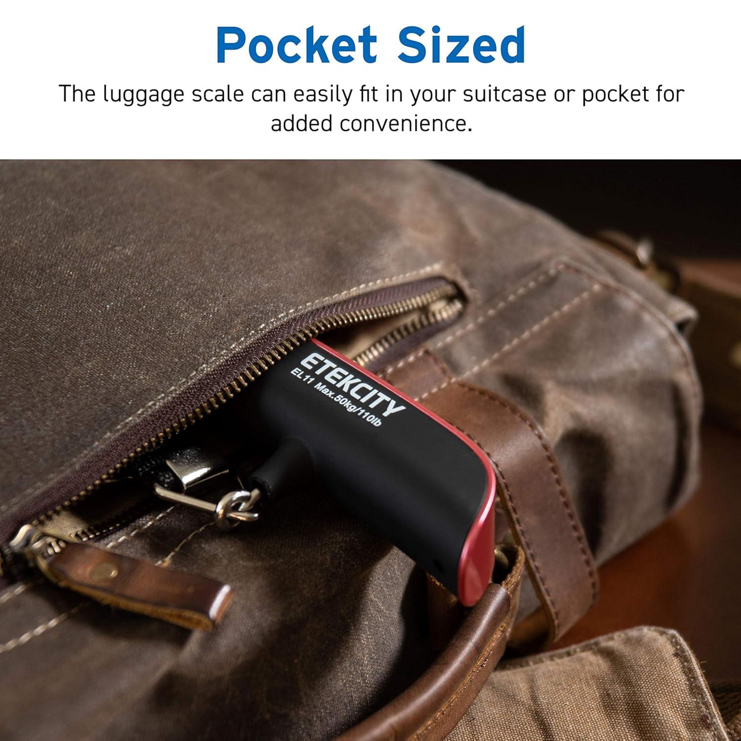 imageEtekcity Luggage Scale Digital Weight Scales for Travel Accessories Essentials Suitcases Portable Handheld Scale with Temperature Sensor Rubber Paint 110 Pounds Battery IncludedClaret Red