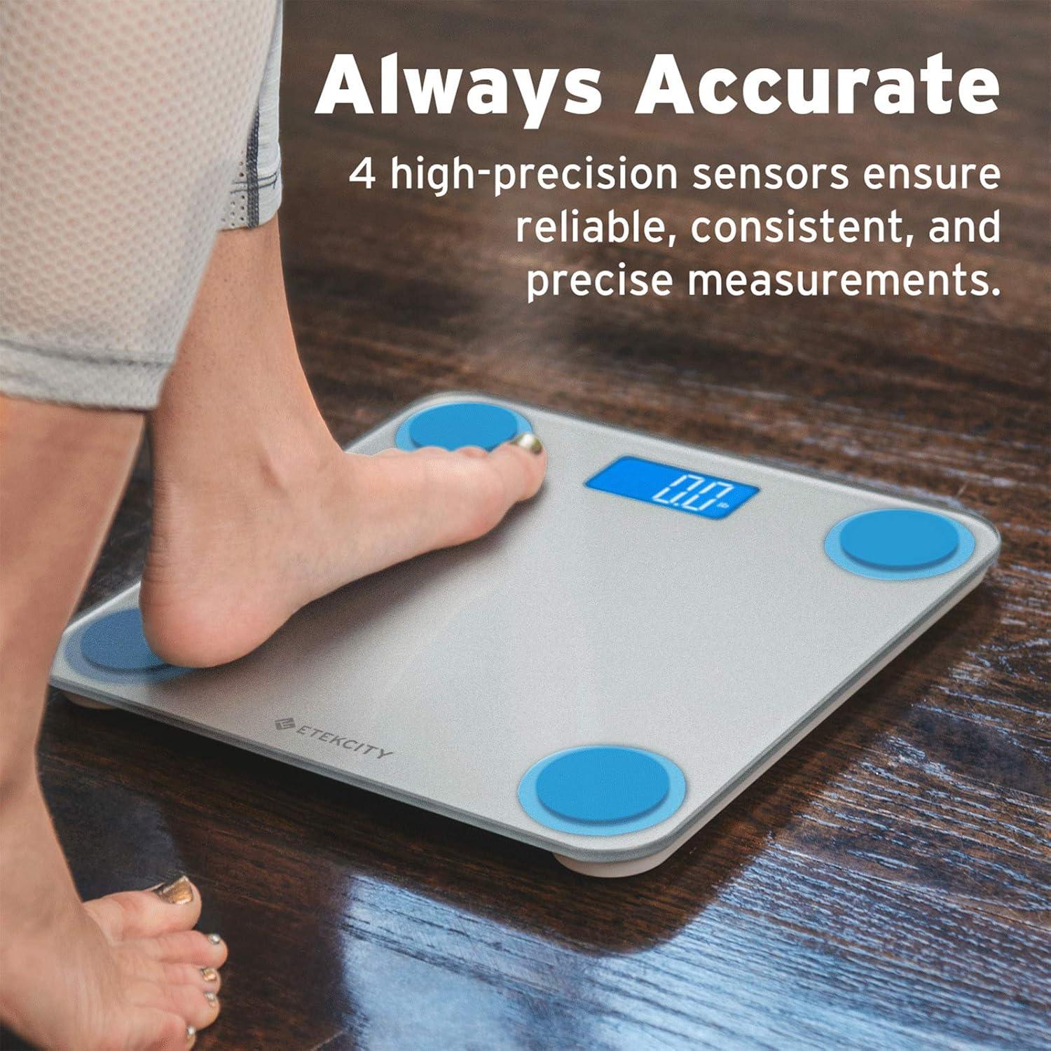 imageEtekcity FSAampHSA Eligible Smart Scale for Body Weight Fat Digital Weighing Machine for Accurate BMI Muscle Mass Composition Apple Health Compatible Fitness EquipmentTFTTempered GlassBlackLight Grey