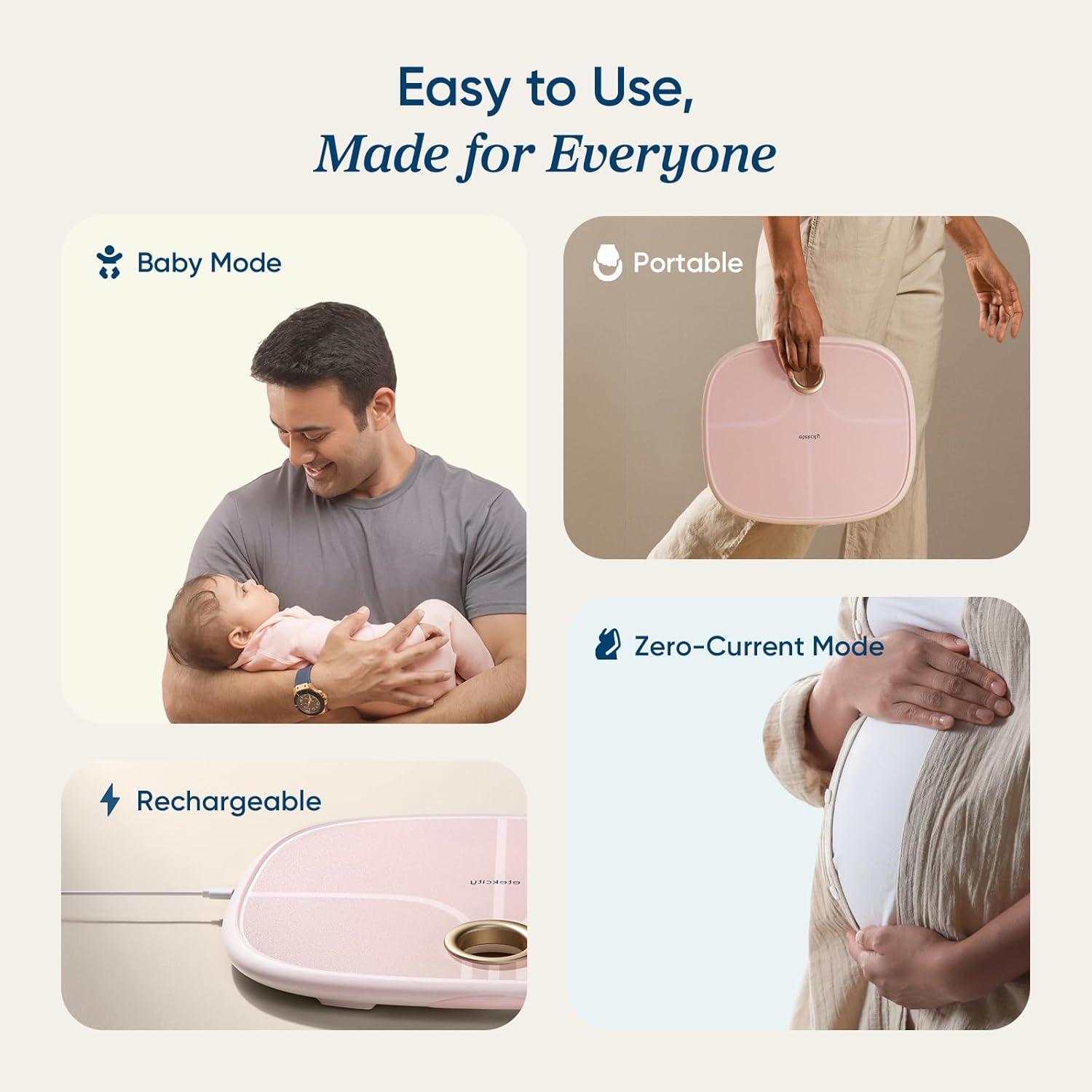imageEtekcity Smart Scale for Body Weight FSAampHSA Eligible Bathroom Digital Weighing Scale with BMI Body Fat Muscle Mass Accurate Bluetooth Home User Health Equipment Sync Apps LED Tempered glassPink