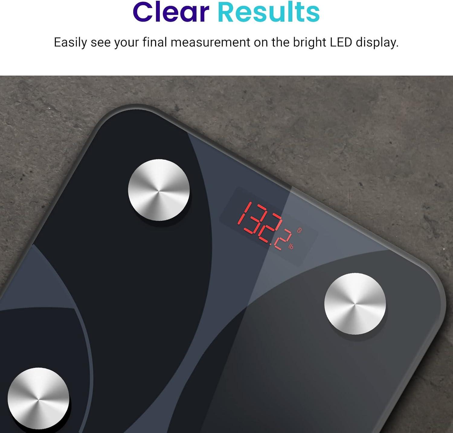 imageEtekcity Smart Scale for Body Weight FSAampHSA Eligible Bathroom Digital Weighing Scale with BMI Body Fat Muscle Mass Accurate Bluetooth Home User Health Equipment Sync Apps LED Tempered glassTextured Black