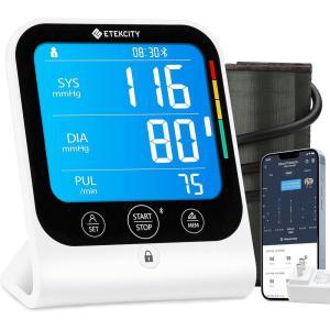 Etekcity Bluetooth Blood Pressure Monitor, FSA-HSA Eligible, Smart Upper Arm Automatic BP Machine with App, Wide Cuff 8.6″-16.5″, Irregular Heartbeat Detection,Home Medical Diagnostic Kit Wearables