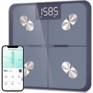 Etekcity Smart Scale for Body Weight, FSA&HSA Eligible, Bathroom Digital Weighing Scale with BMI, Body Fat, Muscle Mass, Accurate Bluetooth Home User Health Equipment Sync Apps, LED, Tempered glass(Blue)