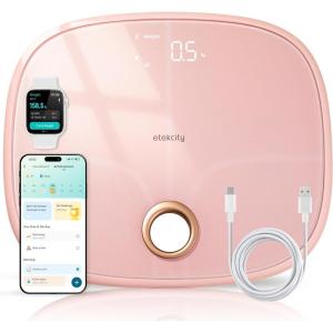 Etekcity Smart Scale for Body Weight, FSA&HSA Eligible, Bathroom Digital Weighing Scale with BMI, Body Fat, Muscle Mass, Accurate Bluetooth Home User Health Equipment Sync Apps, LED, Tempered glass(Pink)