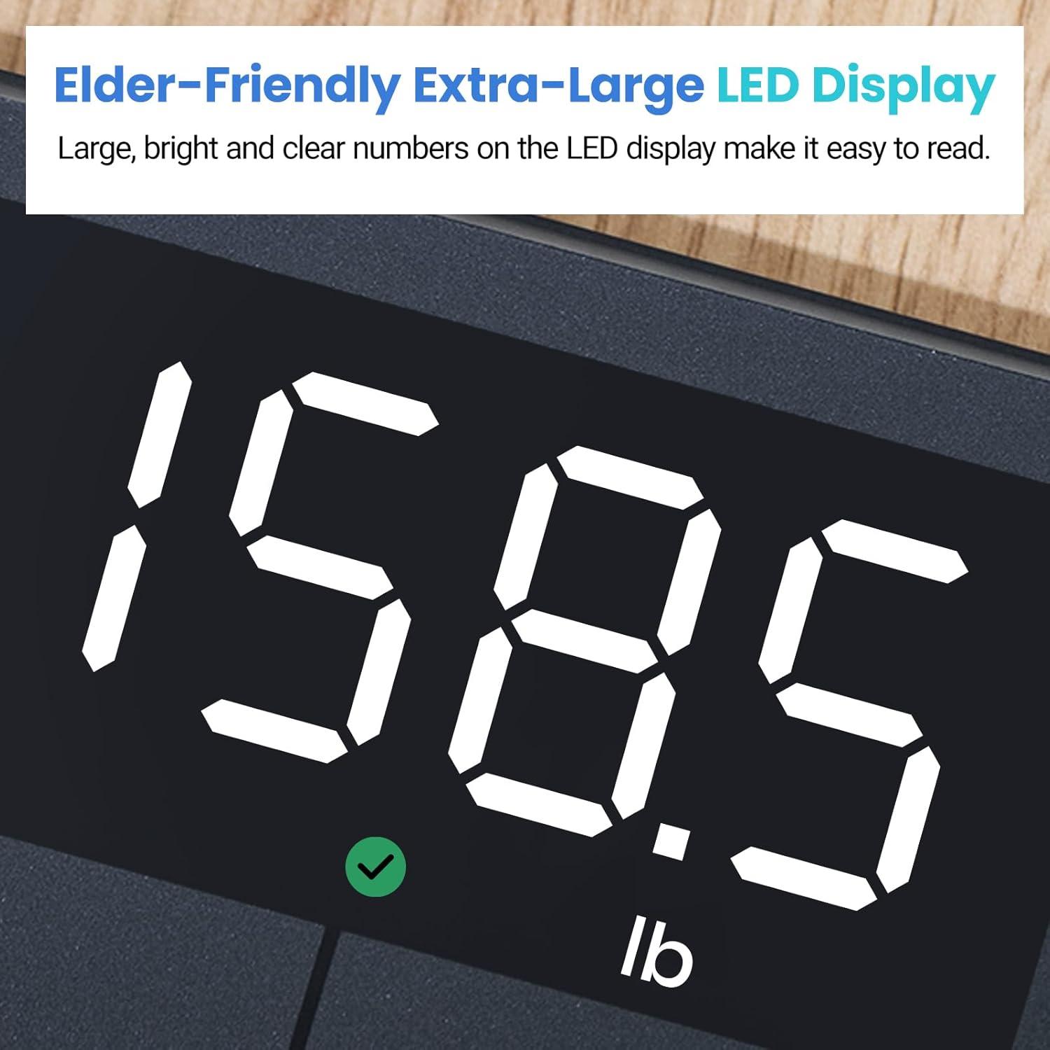 imageEtekcity Scale for Body Weight Digital Bathroom Scales for People Most Accurate to 005lb Bright LED Display amp Large Clear Numbers Upgraded Quality for the Elderly Safe Home Use 400 lbsGreyblue