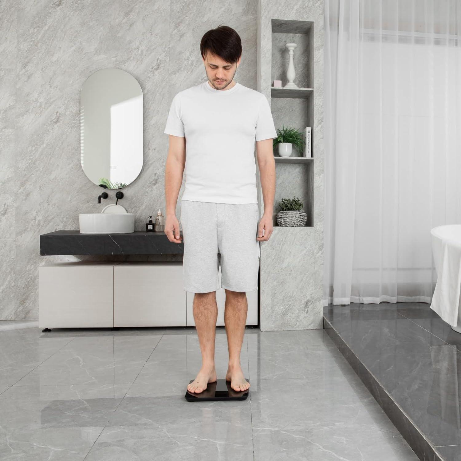 imageEtekcity Scale for Body Weight Digital Bathroom Scales for People Most Accurate to 005lb Bright LED Display amp Large Clear Numbers Upgraded Quality for the Elderly Safe Home Use 400 lbsGreyblue