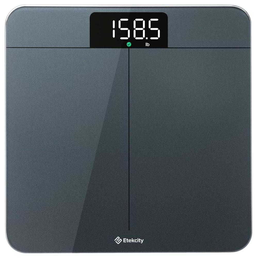 imageEtekcity Scale for Body Weight Digital Bathroom Scales for People Most Accurate to 005lb Bright LED Display amp Large Clear Numbers Upgraded Quality for the Elderly Safe Home Use 400 lbsGreyblue