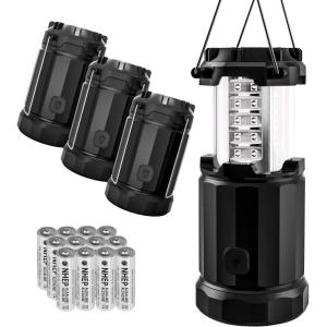 Etekcity Camping Lantern Battery Powered LED for Power Outages, Emergency Light for Hurricane Supplies Survival Kits, Operated Lamp, Camping Gear Accessories Essentials, 2 Pack(Cl30-4pack)