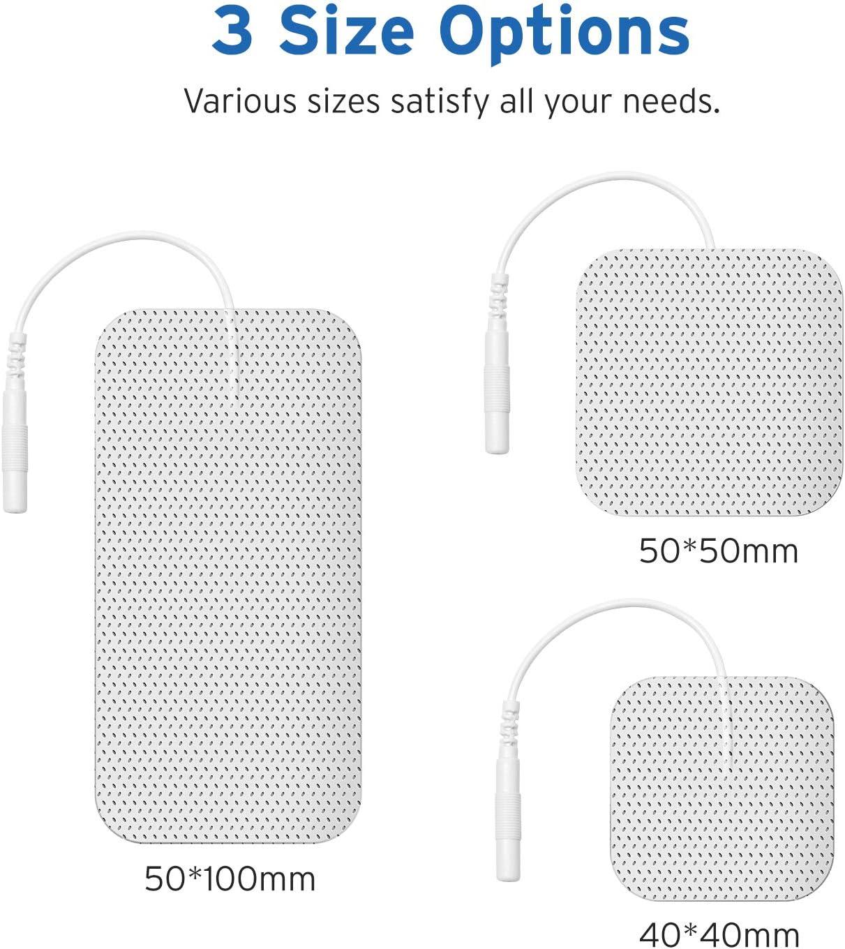imageEtekcity TENS Unit Replacement Pads Electrodes for Back Pain Relief SelfAdhesive amp Gel Free for Electrotherapy White Pack of 16