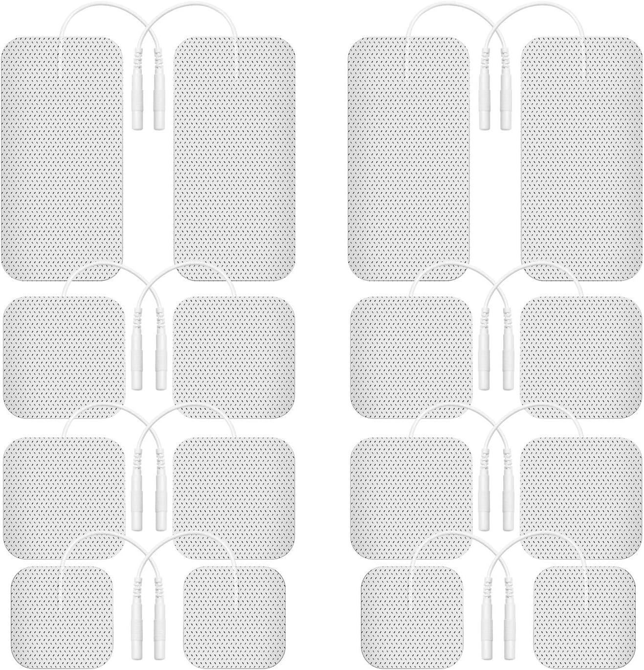 imageEtekcity TENS Unit Replacement Pads Electrodes for Back Pain Relief SelfAdhesive amp Gel Free for Electrotherapy White Pack of 16