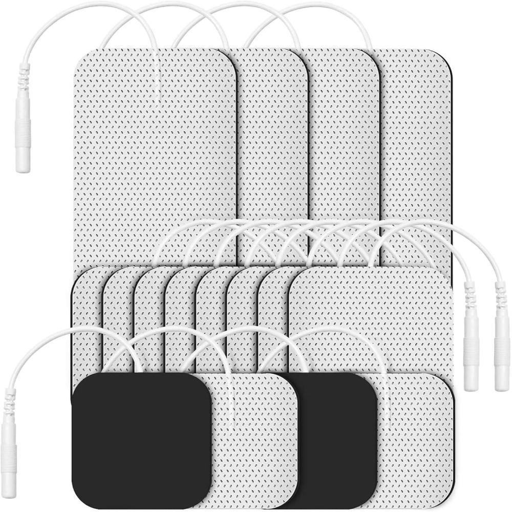 imageEtekcity TENS Unit Replacement Pads Electrodes for Back Pain Relief SelfAdhesive amp Gel Free for Electrotherapy White Pack of 16