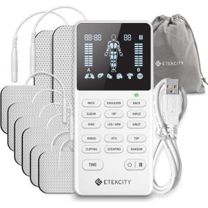 Etekcity 4-Channel Rechargeable TENS Unit,FSA-HSA Eligible Muscle Stimulator for Pain Relief, After-Exercise Relaxation, Physical Therapy, 8 Electrode Pads, Back,Neck,Shoulder,Sciatica, Period Cramps