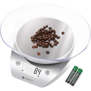 Etekcity 0.1g Food Kitchen Scale,Bowl,Digital Grams and Ounces for Weight Loss,Dieting,Baking,Cooking,and Meal Prep,11lb/5kg,Stainless Steel Silver,(Pack of 12)