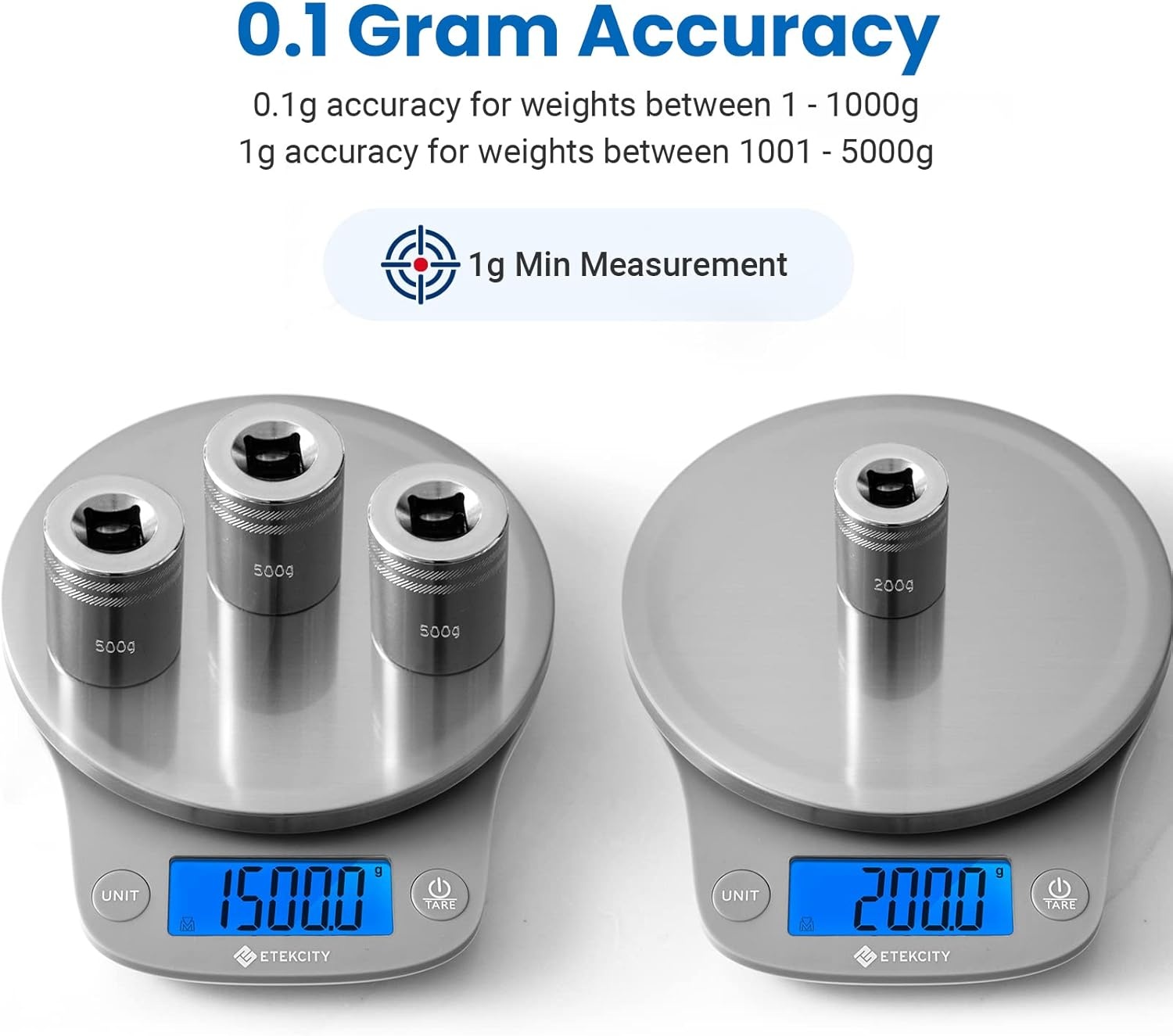 image:imageEtekcity 01g Food Kitchen Scale Digital Ounces and Grams for Cooking Baking Meal Prep Dieting and Weight Loss 11 Pounds BlackSilver
