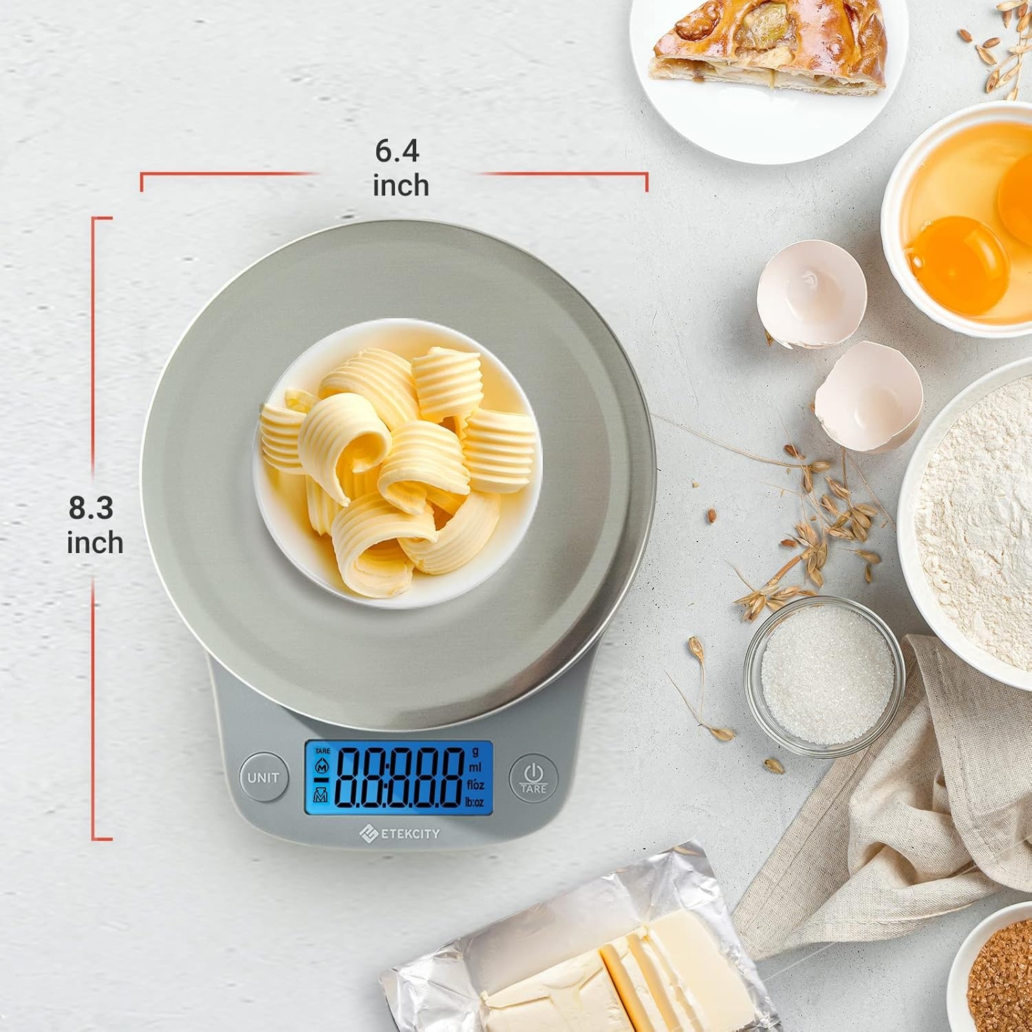 image:imageEtekcity 01g Food Kitchen Scale Digital Ounces and Grams for Cooking Baking Meal Prep Dieting and Weight Loss 11 Pounds BlackSilver