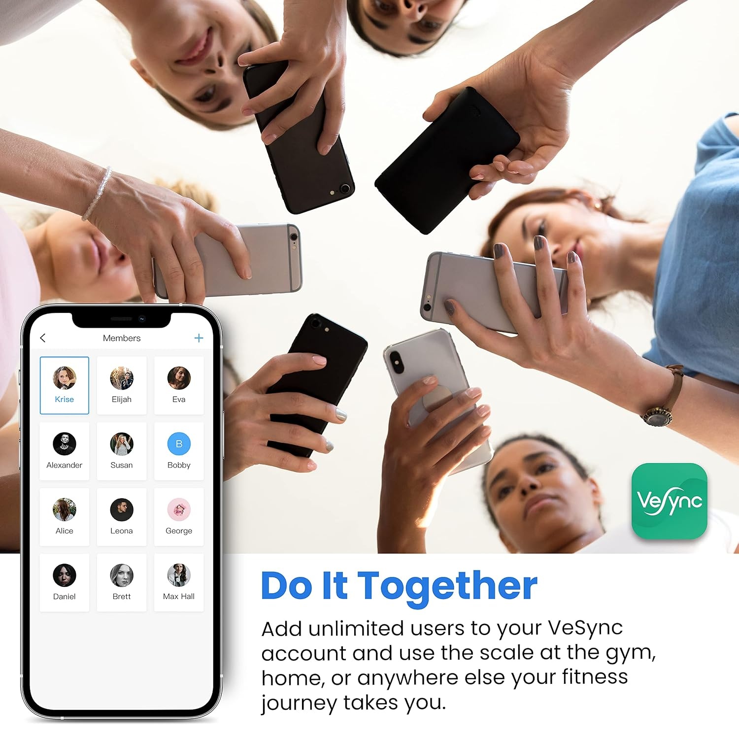 image:imageEtekcity WiFi 8Electrode Smart Scale for Body Weight and Fat Body Composition Scale with Color Handle Display 50 Metrics 5Segment Analysis WiFi Auto Sync and USBC ChargingWhite