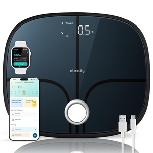 Etekcity WiFi 8-Electrode Smart Scale for Body Weight and Fat | Body Composition Scale with Color Handle Display, 50+ Metrics, 5-Segment Analysis, WiFi Auto Sync and USB-C Charging(Dark Black)